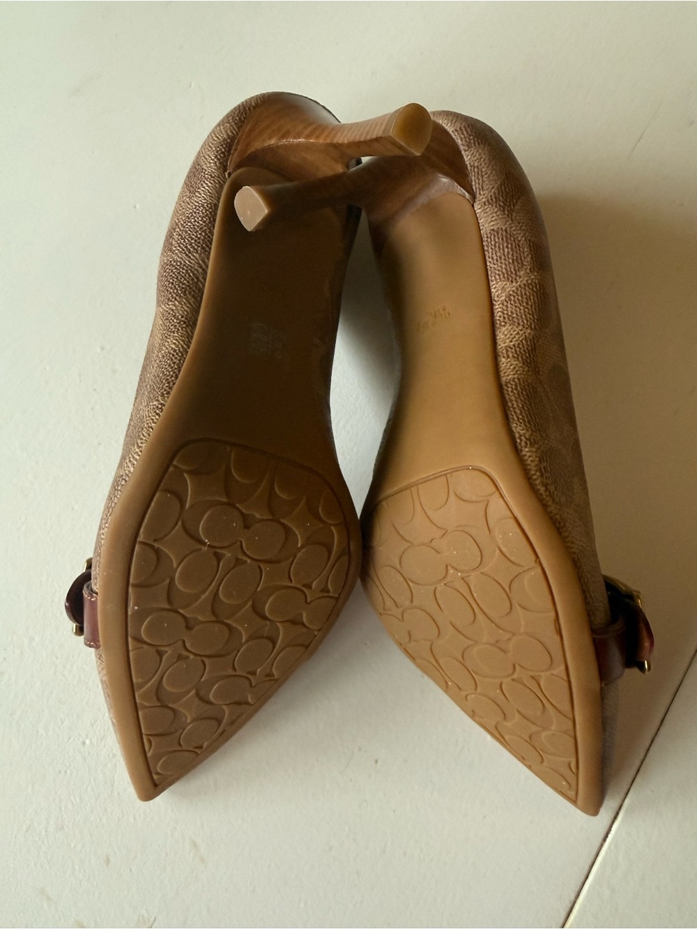 Coach Metallic Brown Pointed-Toe Buckle Pumps - Picture 7 of 9